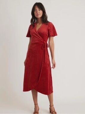 Marine Layer Viola Velour Wrap Dress